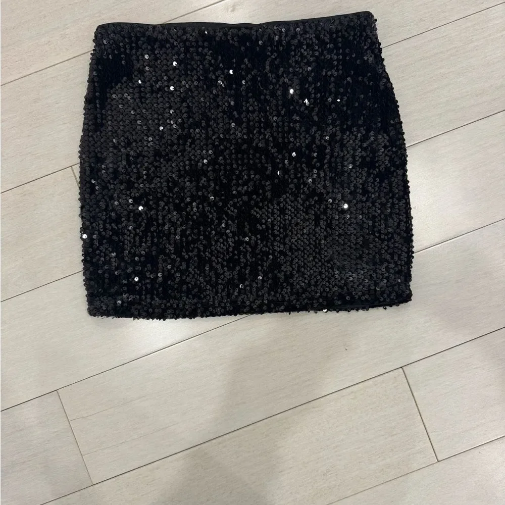 Forever 21 Black Sequin Mini Skirt